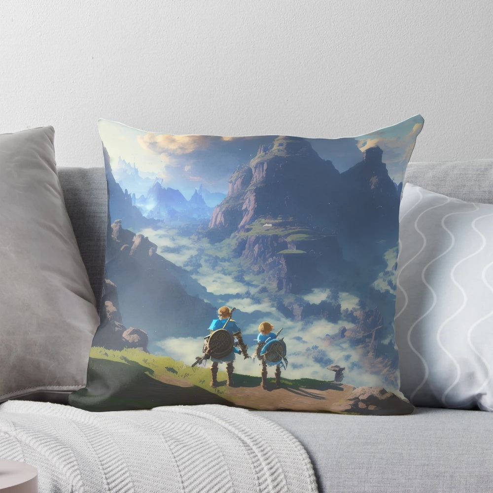 The Enchanted Trail Pillow - a lush, scenic design that transports you to a magical, outdoor retreat