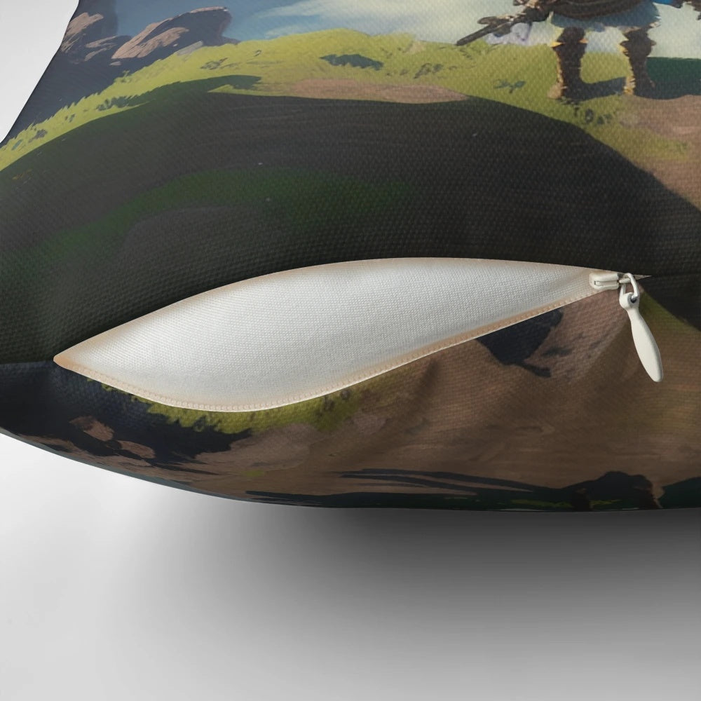 The Enchanted Trail Pillow - a lush, scenic design that transports you to a magical, outdoor retreat