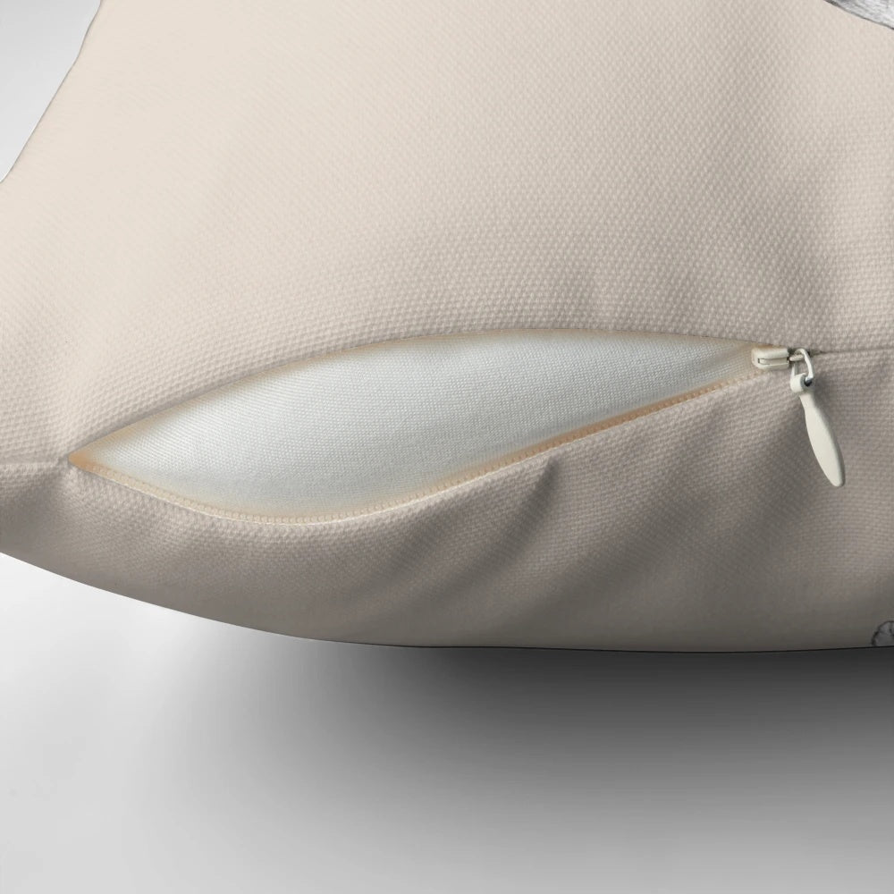 Soft, plush pillow featuring a witch riding a broom against a spooky, magical background.