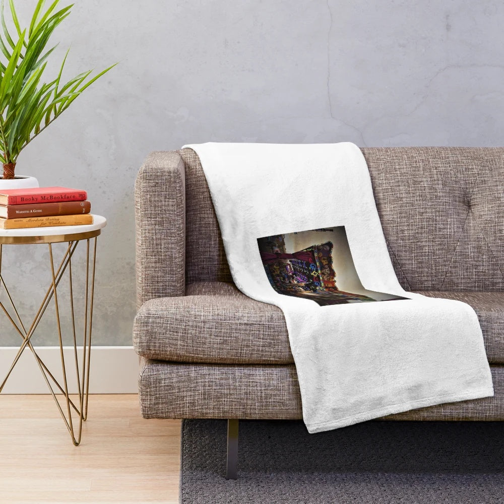 Enchanted carousel plush blanket with colorful carousel design