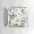 Enchanting blue and white chinoiserie accent pillow with birds and floral patterns, perfect for elegant, grandmillenial-style home decor.