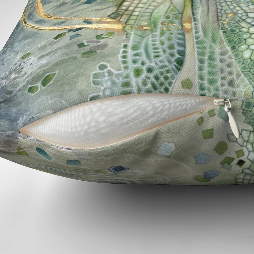 Enchanted dragonfly design on a decorative throw pillow