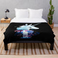 Soft and cozy plush blanket with a magical forest and unicorn design