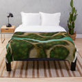 Detailed fantasy landscape plush blanket featuring a forest trail and stream for tabletop RPG games