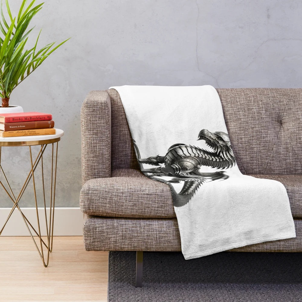 Enchanted Knight Dragon Plush Blanket