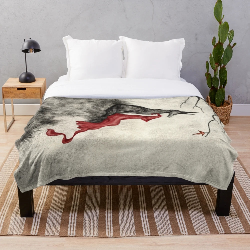 Last Leaf Plush Blanket with Woodland Creatures