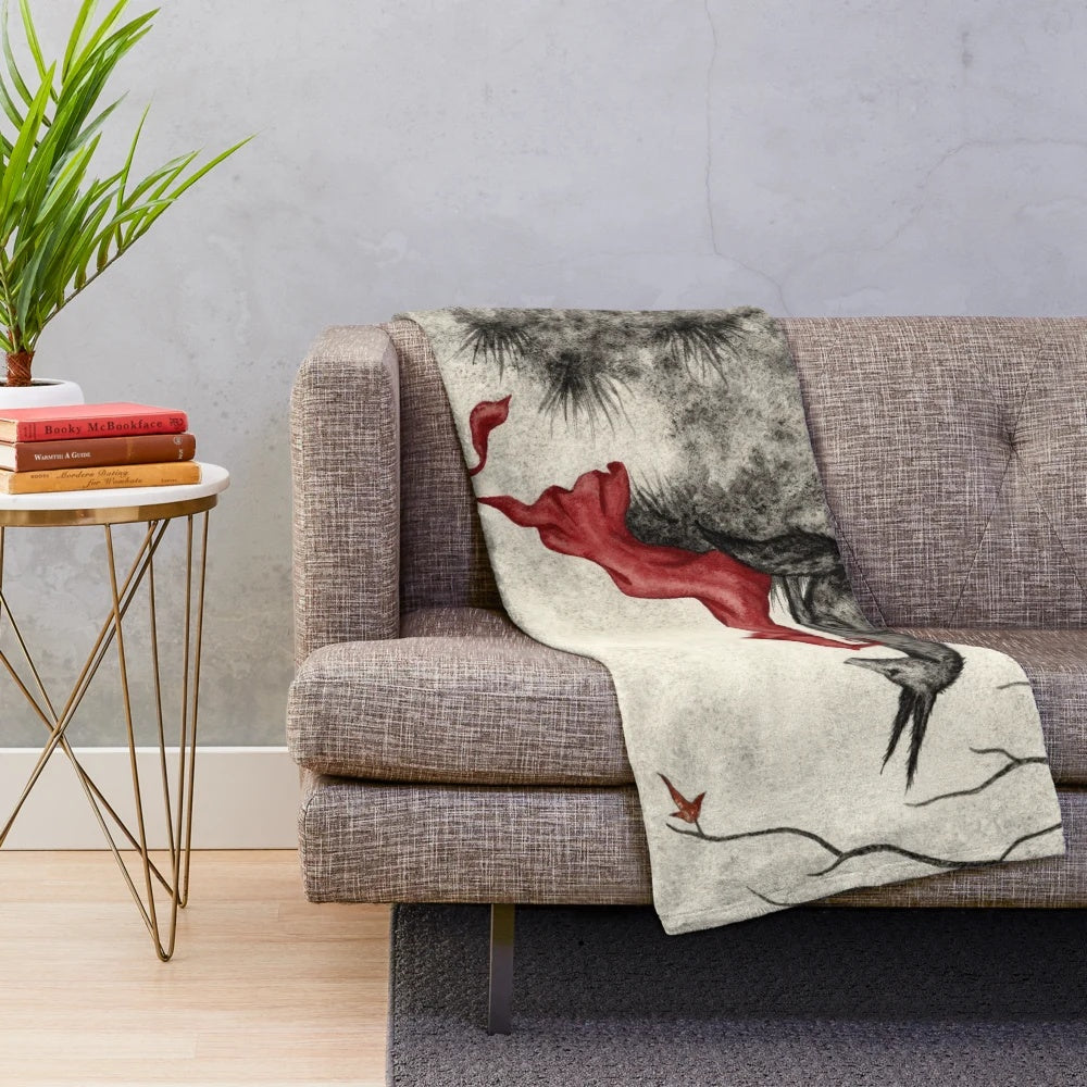 Last Leaf Plush Blanket with Woodland Creatures