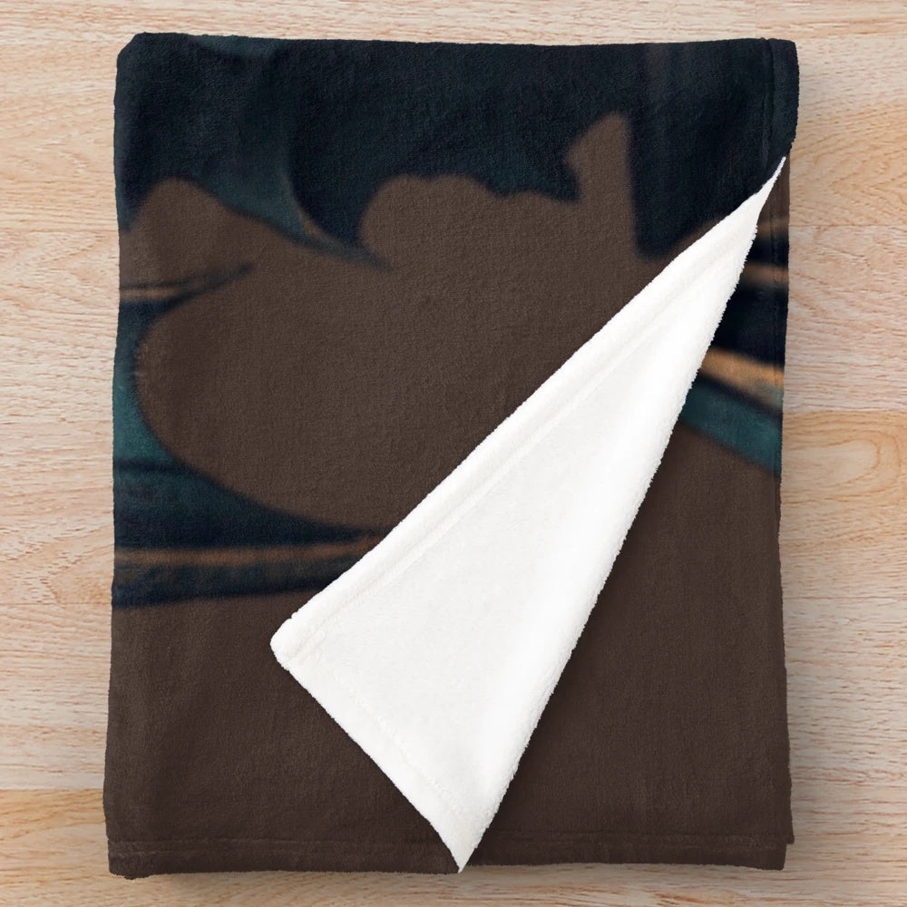 Plush blanket featuring a variety of mythical creatures and fantasy animals