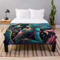 Enchanting mythical sea creatures plush blanket