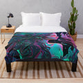 Mythical sea creatures plush blanket featuring fantasy ocean life