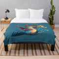 Plush blanket featuring whimsical and enchanted mythical sea creatures