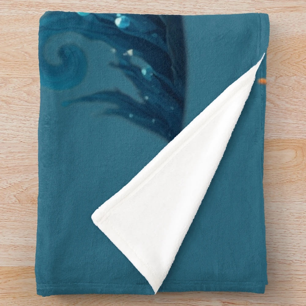 Plush blanket featuring whimsical and enchanted mythical sea creatures