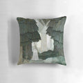 Enchanting pine forest pillow with a haunted, spooky atmosphere