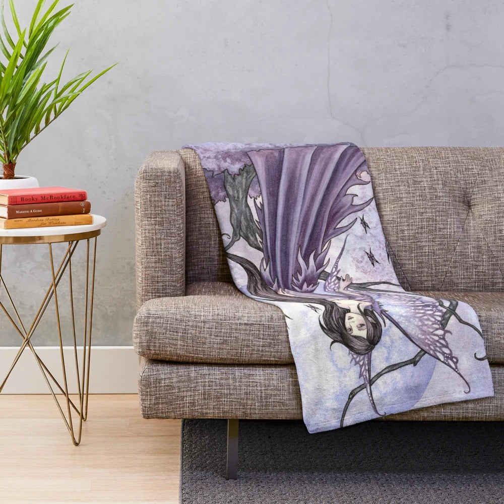Enchanted plush blanket with fairy tale fantasy design