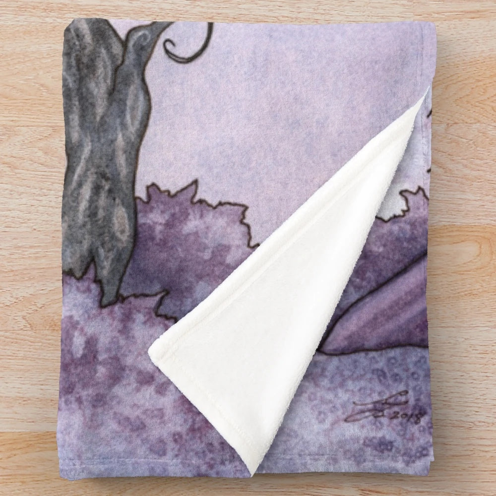 Enchanted plush blanket with fairy tale fantasy design