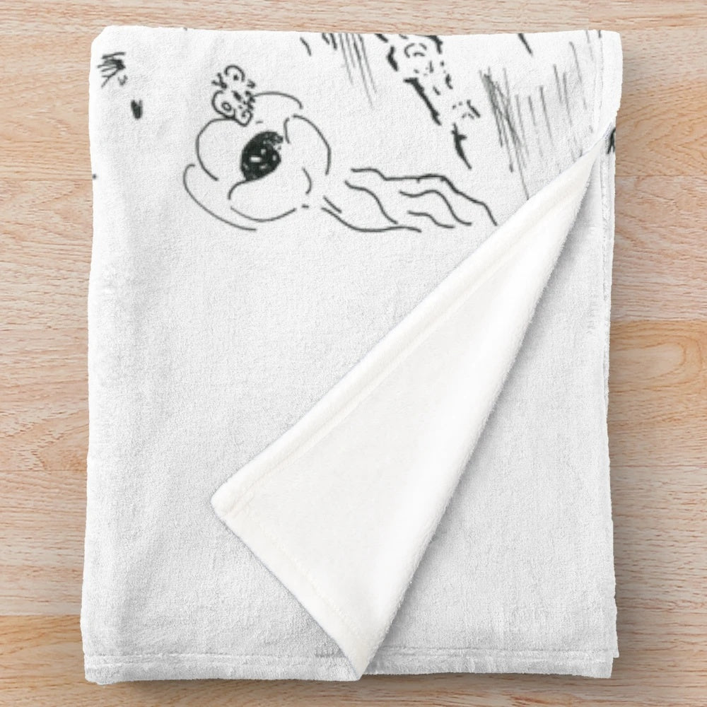 Tattoo tree plush blanket featuring enchanted forest design