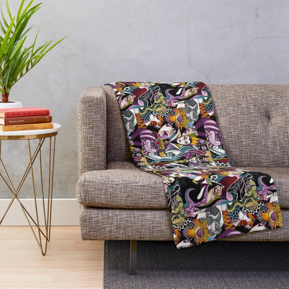 Villains plush blanket featuring enchanted fairytale characters