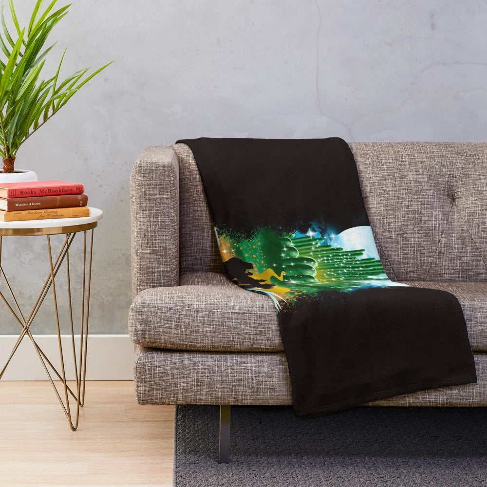 Cozy plush blanket featuring a vintage wizard design, perfect for book lovers