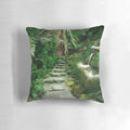 Enchanted fantasy forest pillow with a magical doorway design