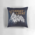"A Court of Wings and Ruin" inspired decorative pillow featuring characters Feyre and Rhysand from the ACOTAR fantasy book series