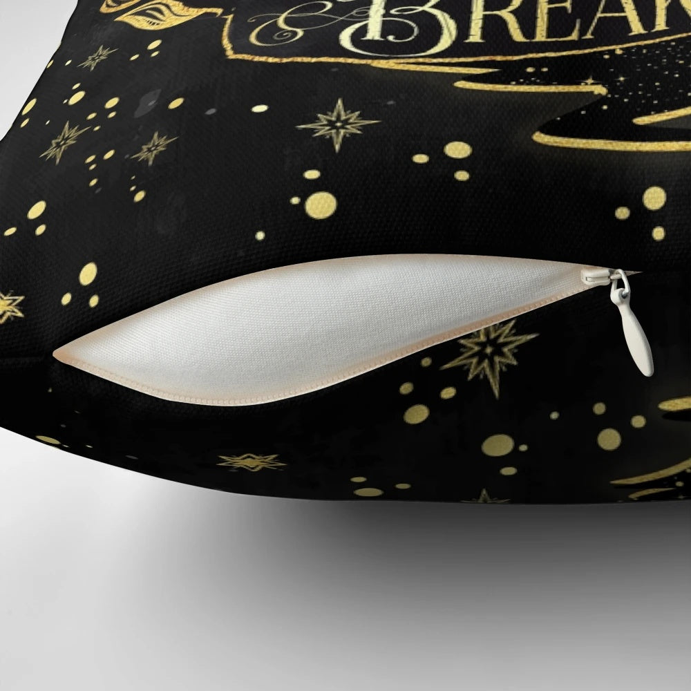 Soft, plush pillow featuring a quote from the fantasy novel "A Court of Wings and Ruin