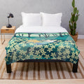 Vibrant adventure time inspired plush blanket with floral motif
