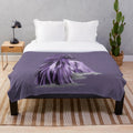 Plush blanket with an Afghan hound in shades of purple