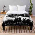 Plush blanket featuring the Cheshire Cat from Alice in Wonderland