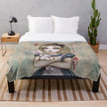 Cozy Alice in Wonderland themed plush blanket with characters and illustrations