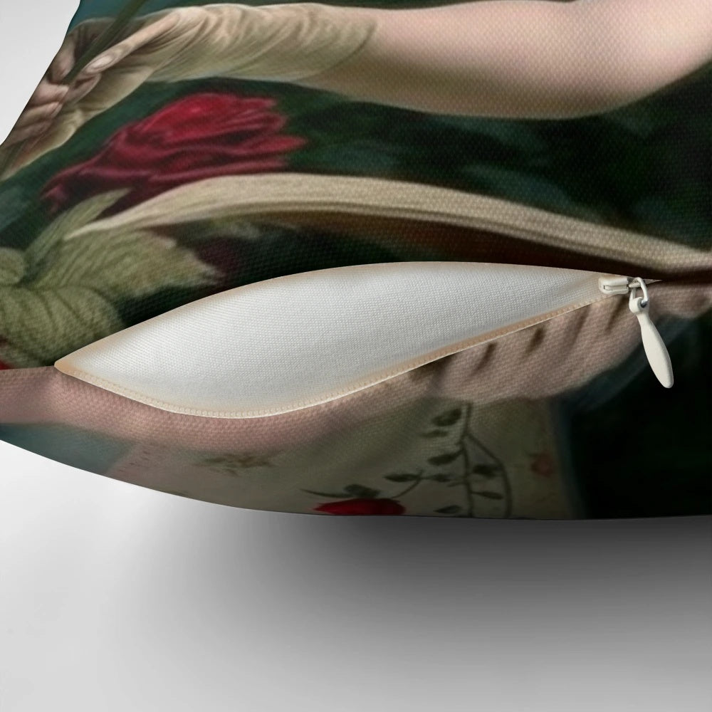 Decorative pillow featuring the iconic characters from Alice in Wonderland