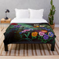 Soft and plush alice-themed blanket with floral design