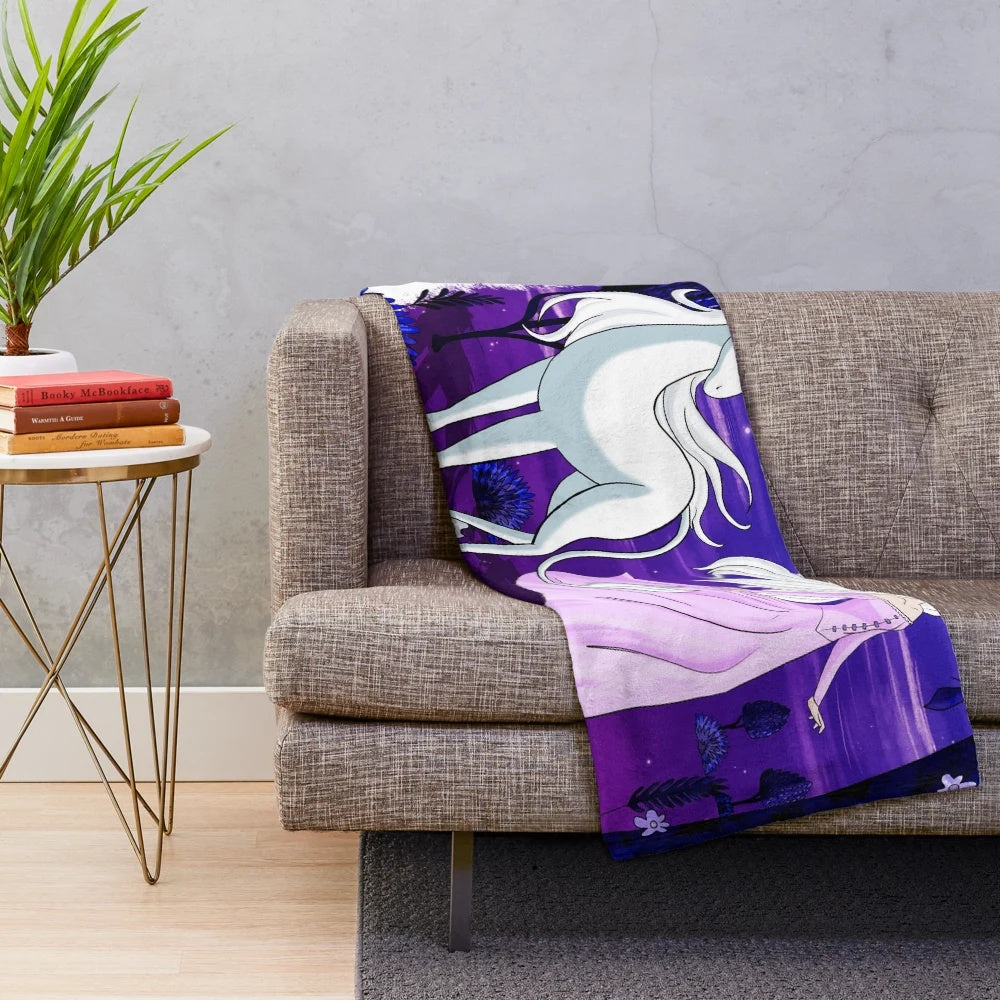 Amalthea Plush Blanket - Inspired by the fantasy classic The Last Unicorn
