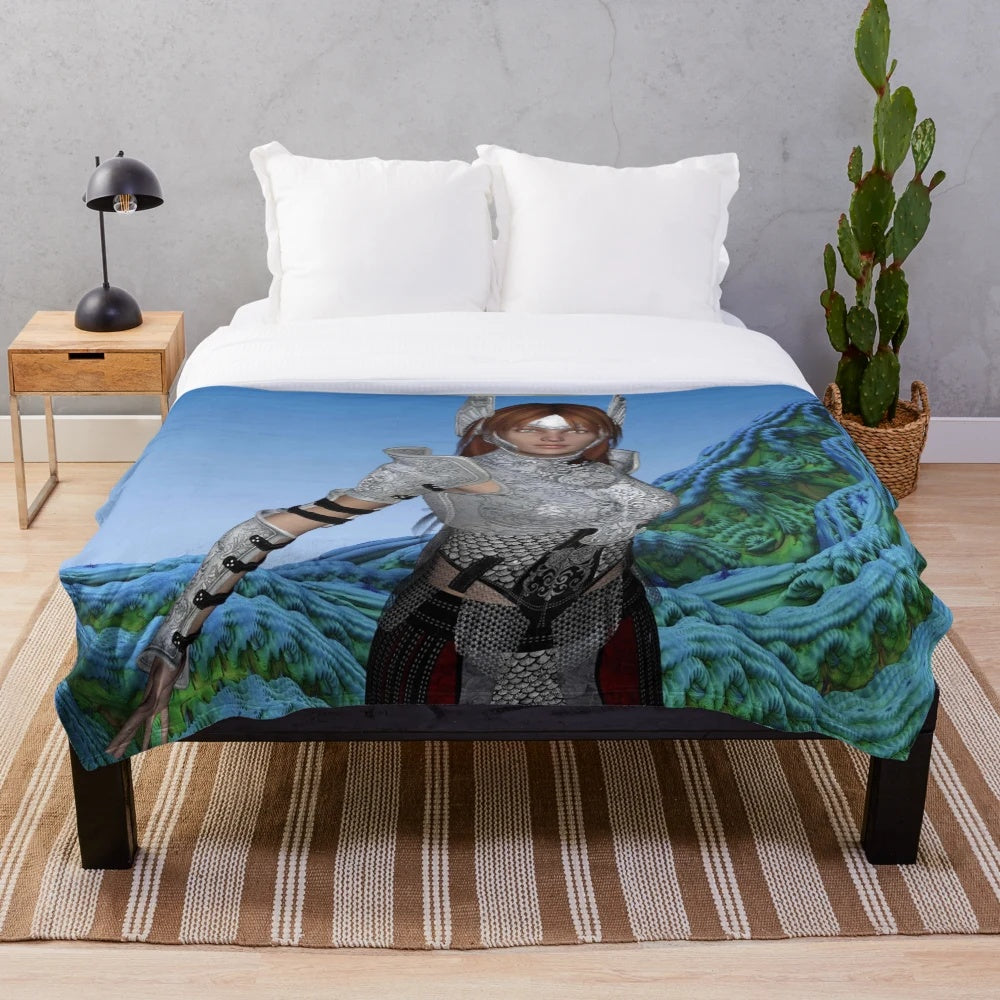 Amazonian Queen Plush Blanket featuring abstract, colorful patterns