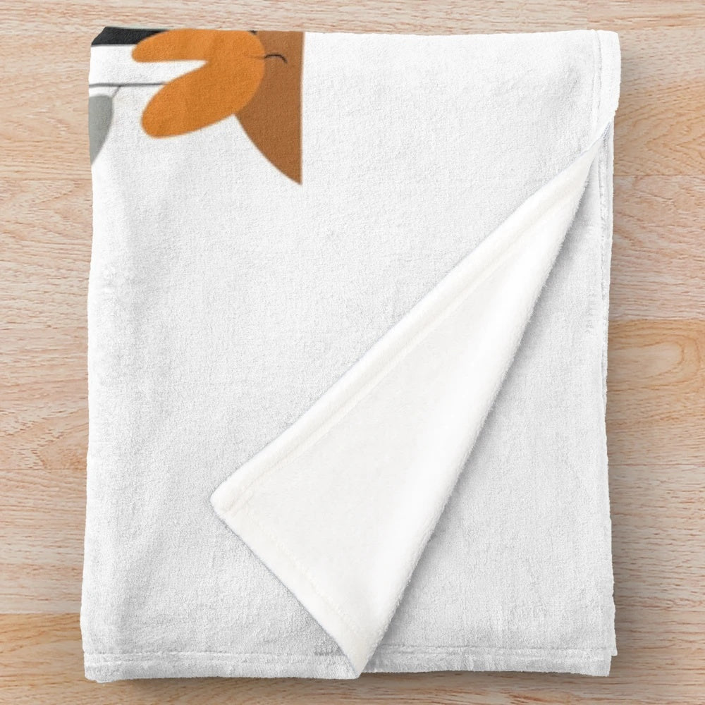 Colorful watercolor art plush blanket featuring autumn animals like rabbits, bunnies, and hares