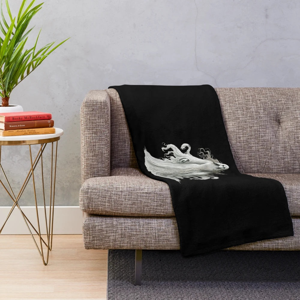Banshee plush blanket with mythical creature design