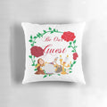 Detailed illustration of Lumiere the candelabra from Beauty and the Beast on a decorative throw pillow