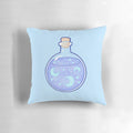 Blue Moon Brew Pillow with Shimmering Glitter and Witchcraft Symbols