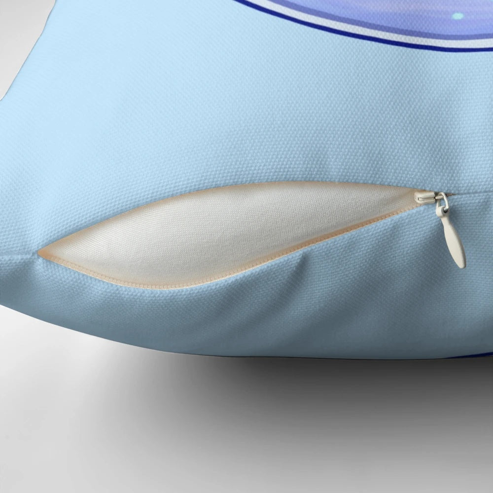 Blue Moon Brew Pillow with Shimmering Glitter and Witchcraft Symbols