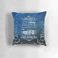 A cozy and beautiful pillow featuring a watercolor illustration of birds flying across a starry night sky, with inspirational words and typography.