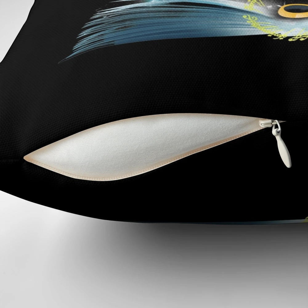 A cozy gray and white pillow with the text "Book of Fellowship" on it, perfect for book lovers and fantasy enthusiasts.