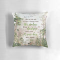 Whimsical 'But in the End' Pillow featuring a magical forest landscape