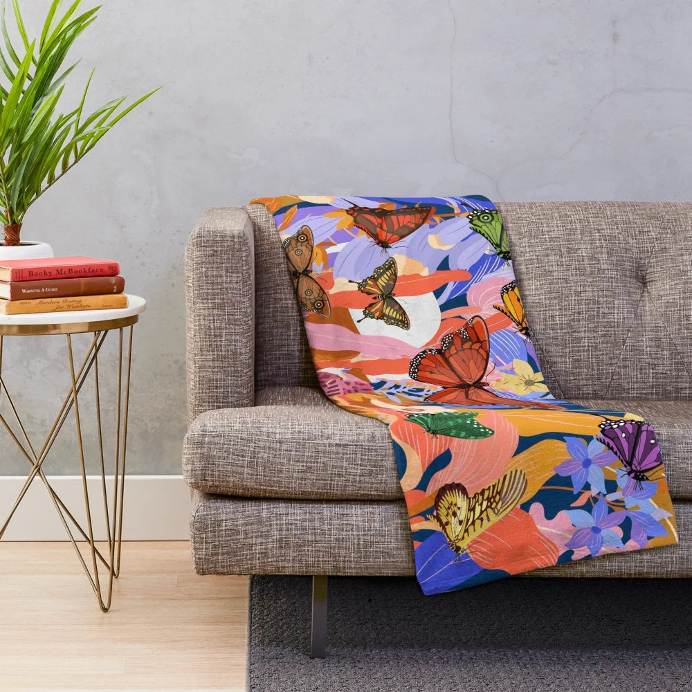 Butterfly Garden Plush Blanket for Soft, Cozy Comfort