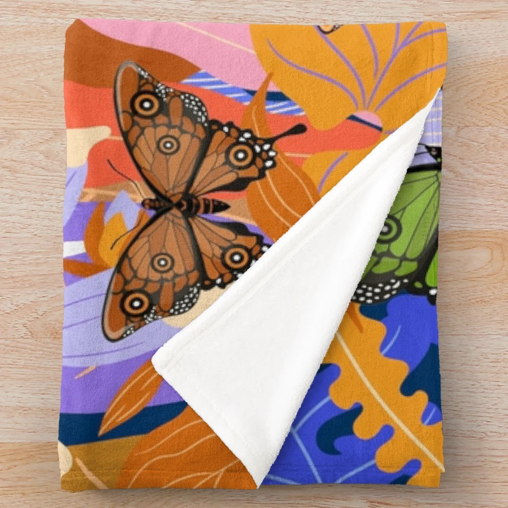 Butterfly Garden Plush Blanket for Soft, Cozy Comfort