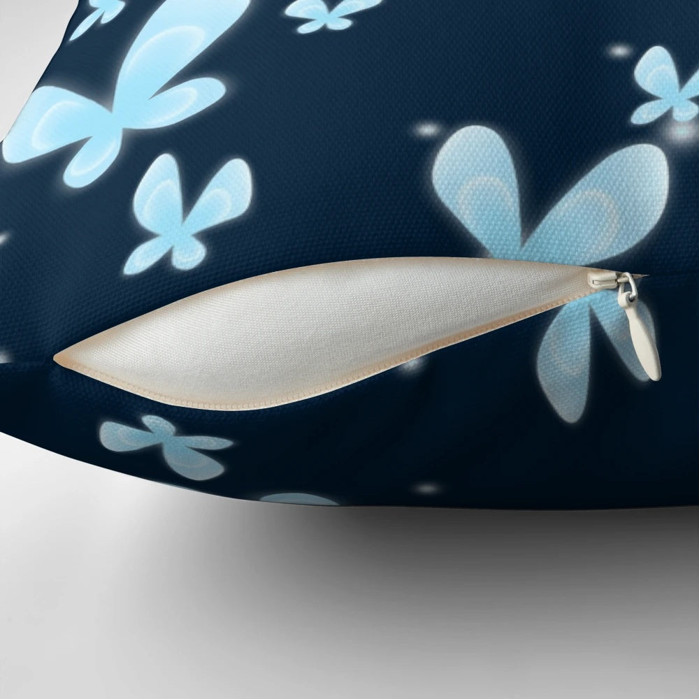 Soft, plush pillow with a mesmerizing butterfly pattern, perfect for adding a touch of nature-inspired style to any room.