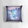 Vibrant CandiCat Ghost Girl and Ghost Cats decorative anime-inspired pillow