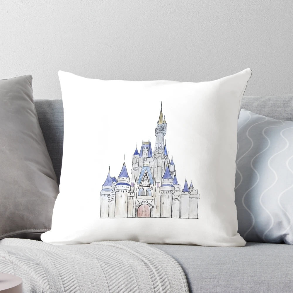 A plush and whimsical castle-inspired pillow, perfect for adding a touch of Disney-esque magic to your space.