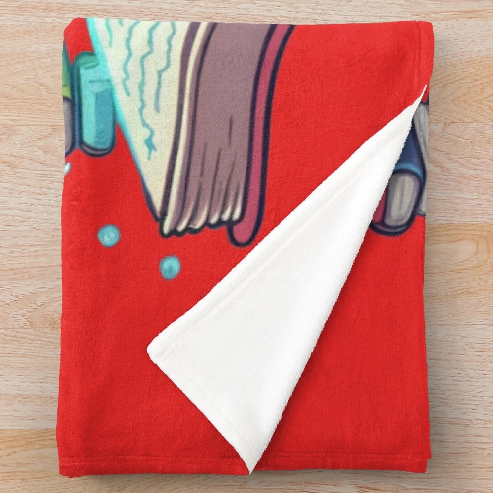 Cute cat mage plush blanket with magical design