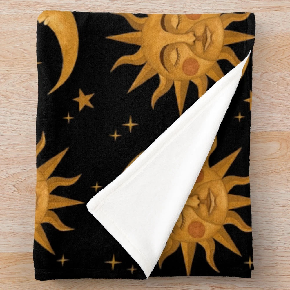 Cozy and mystical plush celestial blanket