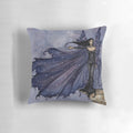 Mystical fantasy pillow featuring a fairy surrounded by stars against a dark night sky
