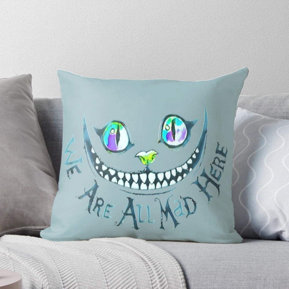 Plush Cheshire Cat Pillow with Whimsical Design